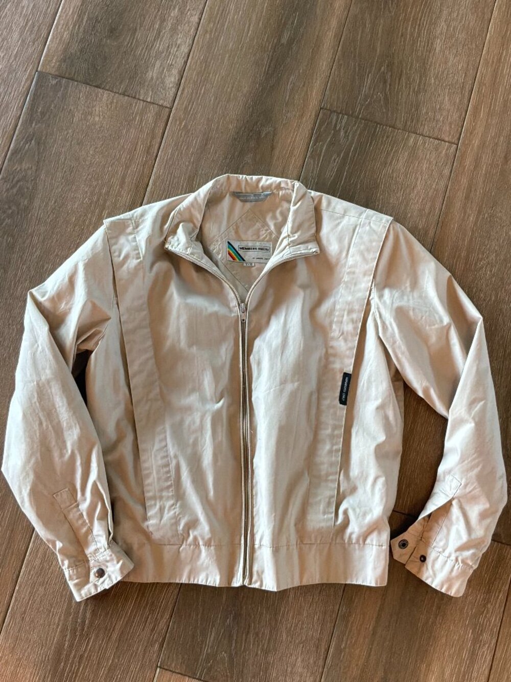 Vintage Members Only By Europe Craft women's beige lined zip front jacket 7/8